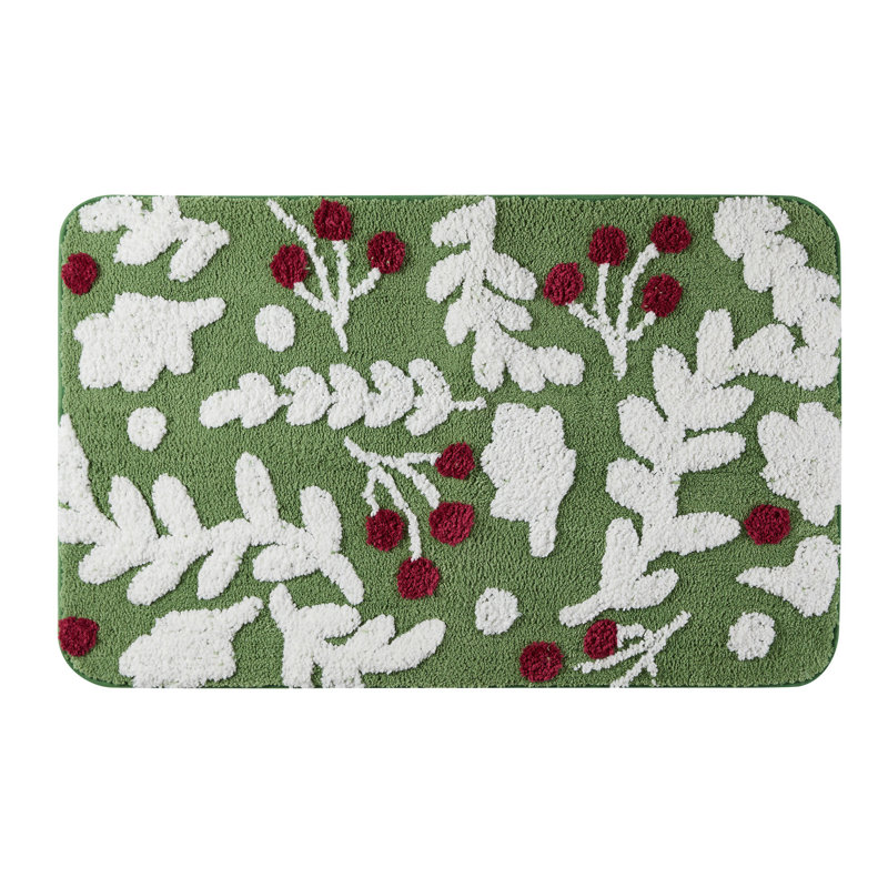 Winston Porter Home Yelonda Multicolor Tufted Holiday Bath Rug, 20" x 32"