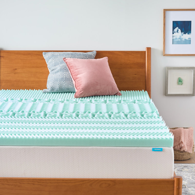 Surmatelas en gel à mémoire de forme à 7 zones avec gel rafraîchissant à 3 zones Linenspa - Grand, 3, Grand lit