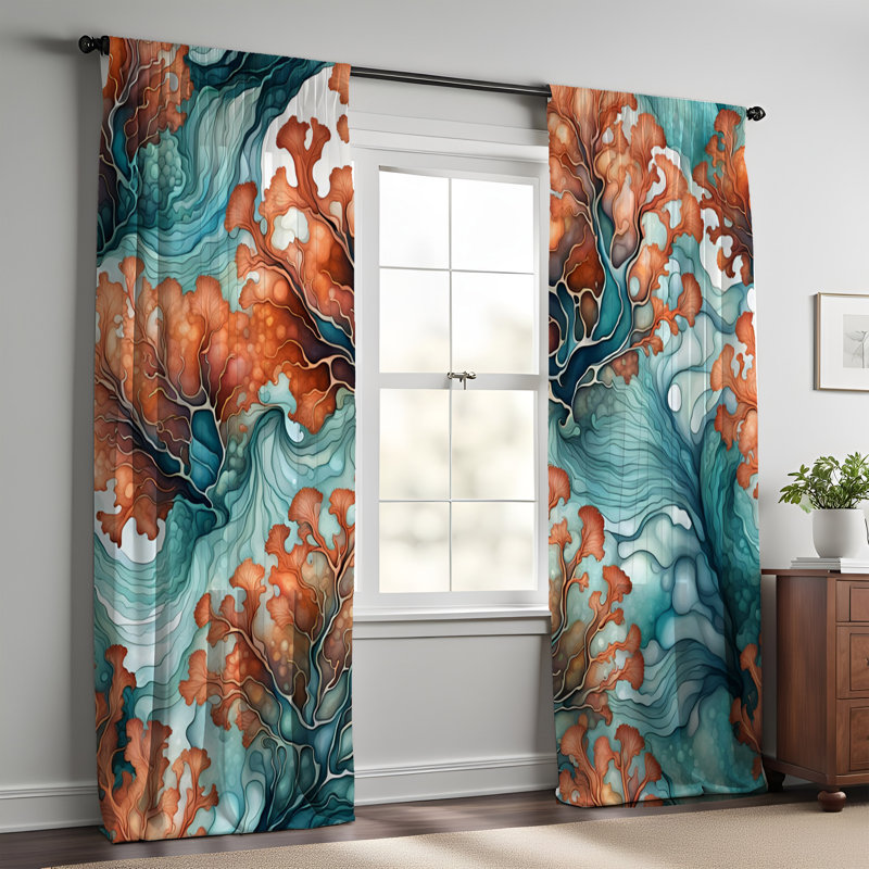 Paire de rideaux semi-transparents en polyester Eliannie, L 20 po x L 61 po