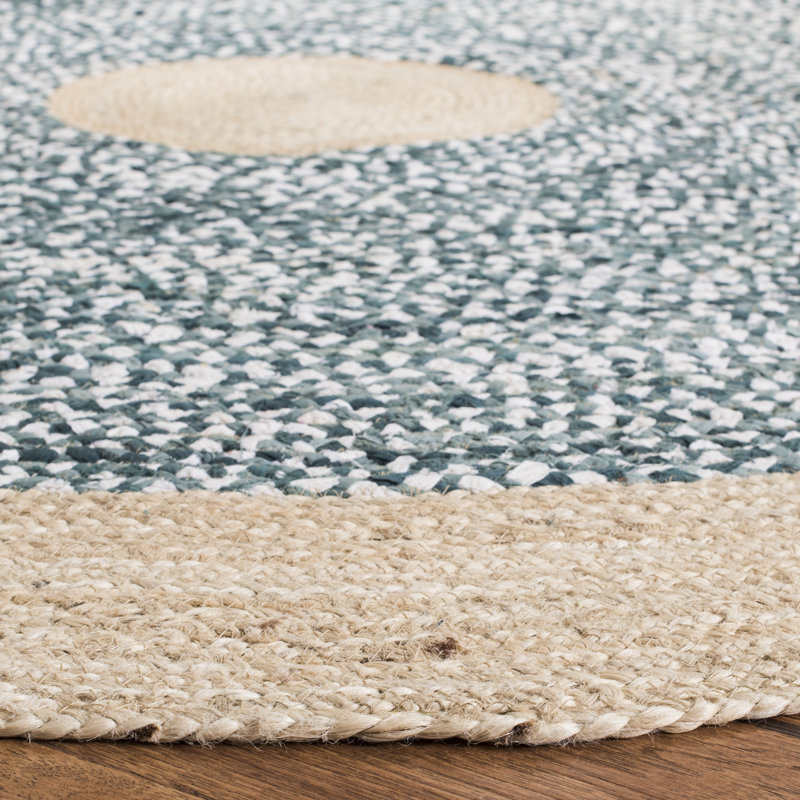 Zeitler Hand Woven Jute, Cotton Rug, Round 6'