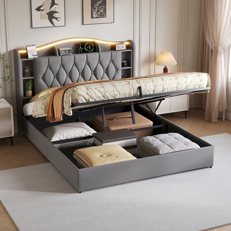 Bed, European Kingsize (160 x 200 cm), Grey