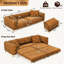Canapé-lit convertible 3 en 1 de 248 cm (97,7 po), profondeur d'assise de 72 cm (28,4 po), canapé-lit gigogne moderne rembourré, canapé 4 places avec pouf amovible pour appartement, bureau, chambre-1042420269