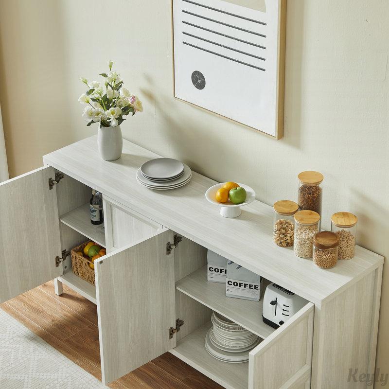 67'' Modern sideboard storage cabinet with tip-on opening, soft-close hinges, and tilt-proof wall mount, bedroom dresser