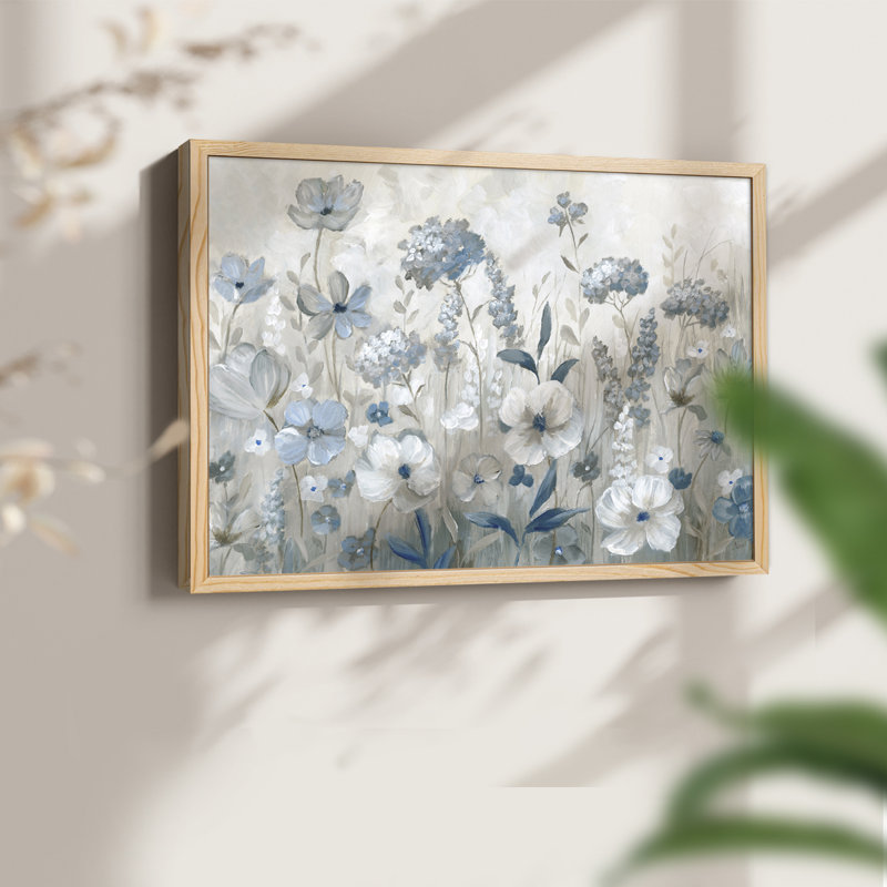 Cool Blue Field -Framed Print - Restickable, Natural, 11" H x 14" W