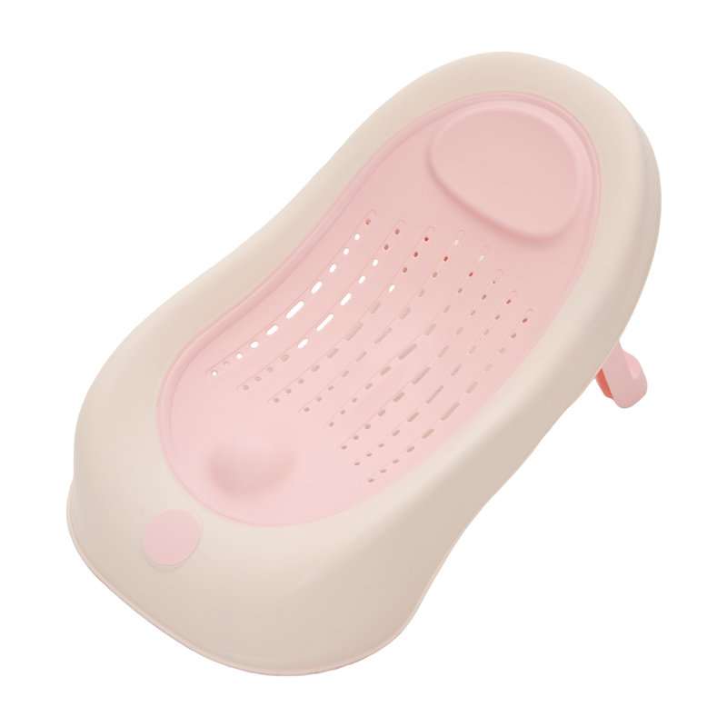 Foldable Non-Slip Baby Bath Support with LED Temperature Display, Pink