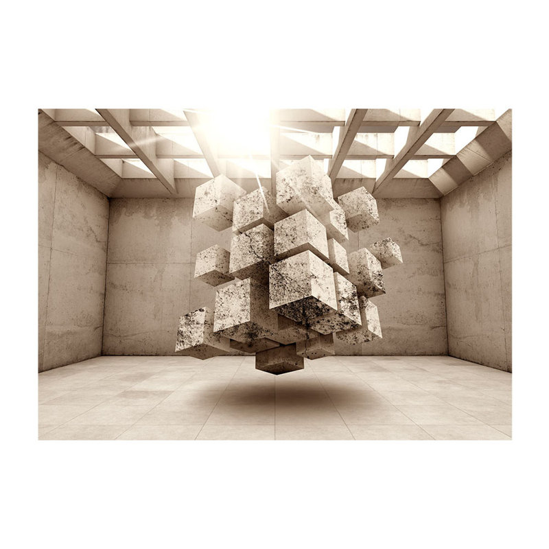 Concrete Prison Mural Wallpaper, Brown, 350 cm x 245 cm x 0.02"D