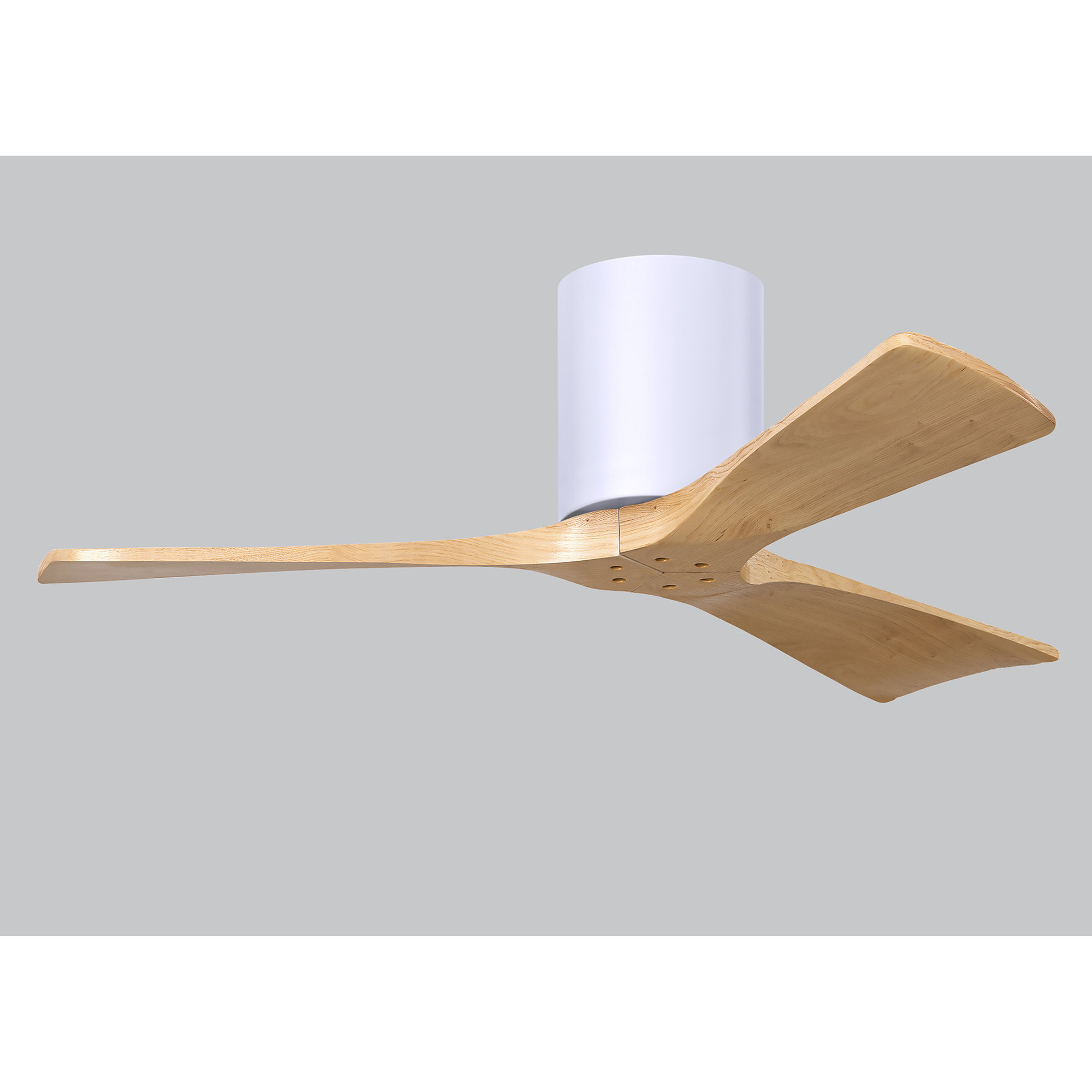 Olivier 3 Blade Ceiling Fan, Light Maple Tone, 42", Gloss White