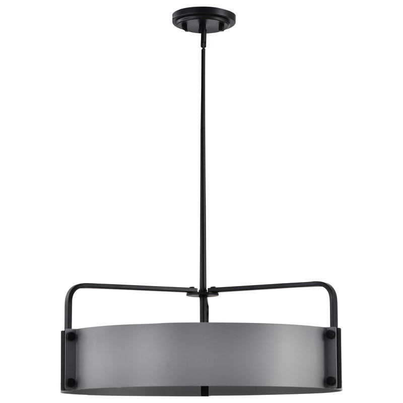 Mandia 5 - Light Drum Pendant, Matte Gray/Black