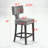 Upholstered Bar Stools Set of 2 with nails decoration-1060352951
