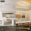 Lustre rectangulaire à 12 lumières avec abat-jour en verre, idéal pour les salles à manger, les salons et les couloirs-112296461-112296457-112296456