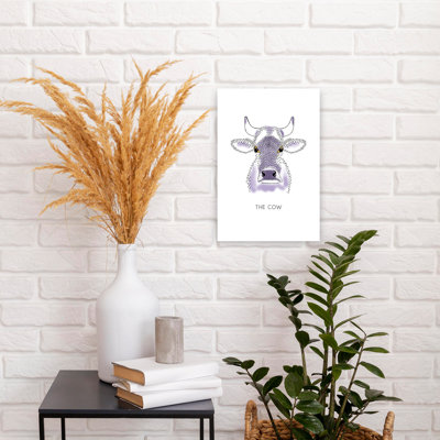Contemporary Art Contemporary Minimalist Cow Animal Portrait Wall Art by Alexandra Weise - Wrapped Canvas Print