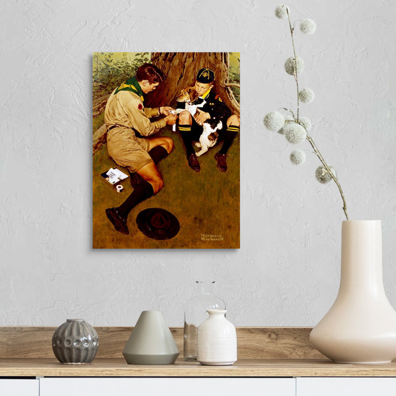«Friend In Need», art mural sur toile, H 16 po x l 12 po x P 1,25 po, Toile tendue