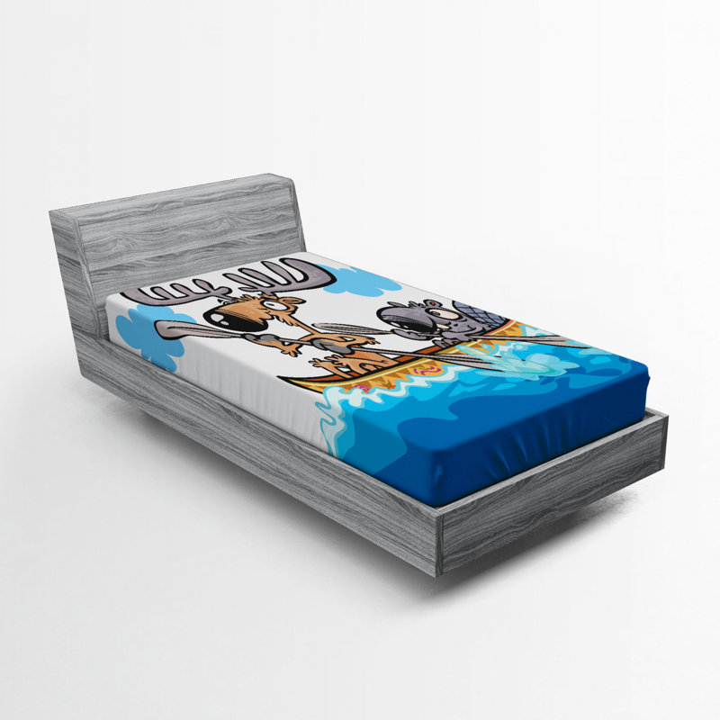 Drap-housse en microfibre Moose, Drap-housse de taille simple
