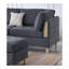Ensemble de canapé modulaire réversible en chenille gris anthracite 3 pièces avec repose-pieds et coussins décoratifs