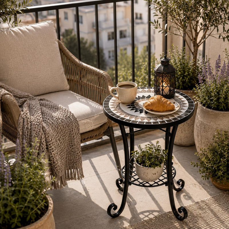 Castielle Metal Outdoor Side Table , 44cm W 14cm D