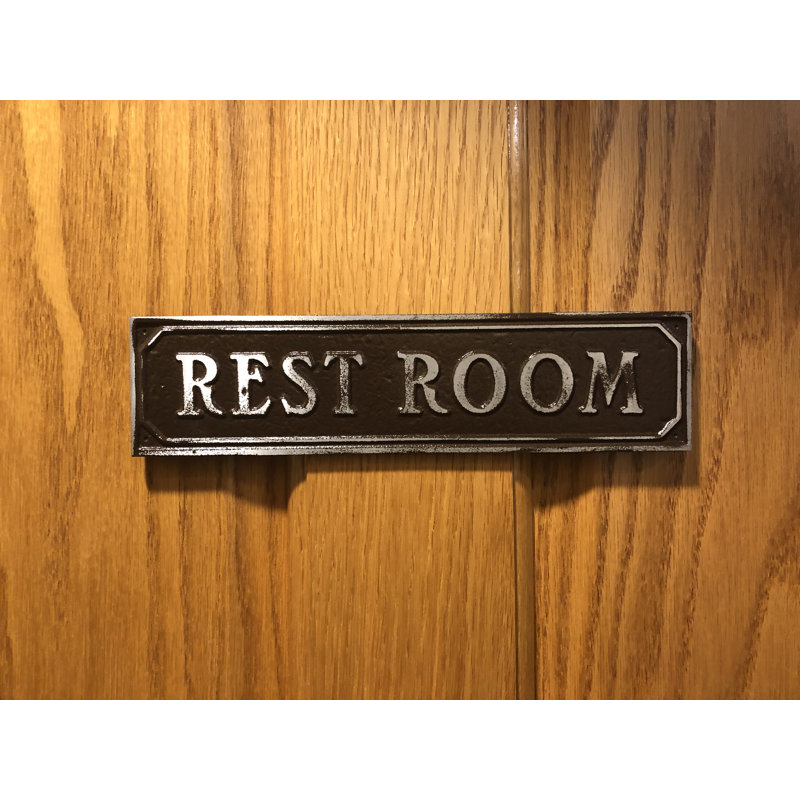 Plaque de porte de toilettes, Aluminium antique brun