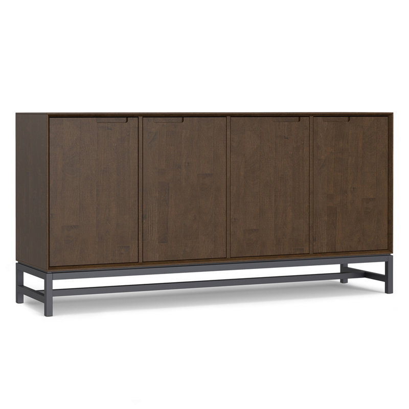 Banting 72 inch Wide Solid Wood 4 Door Sideboard Buffet in Walnut Brown