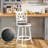 Swivel Upholstered Stool with Solid Wood Frame-791578194-791578196