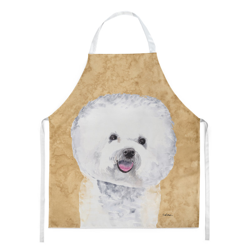 No Pattern Bib Apron, Beige/White