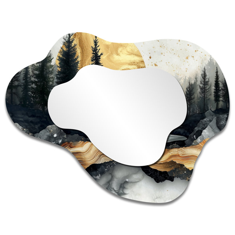 Miroir mural noir irrégulier Black Forest, 27" x 35"