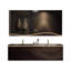 Meuble-lavabo double 55,12 po en bois massif brun avec miroir Mmart-543637934