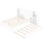 Lit double pleine grandeur avec tablettes coulissantes et lit gigogne simple en bois blanc pour une aire de repos romantique