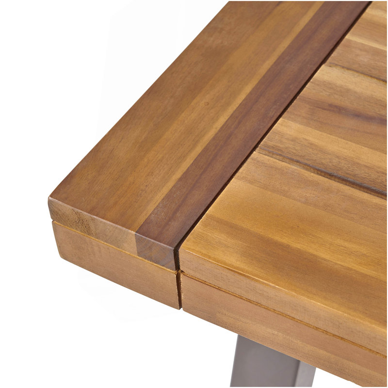 Table de salle à manger d'extérieur, Noir, Teck