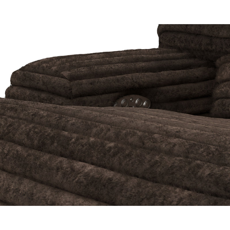 Cushy Oversized Deep Seat Power Recliner with Power Adjustable Headrest, Brown