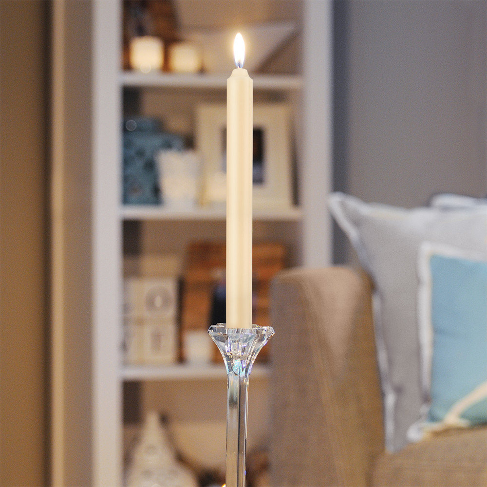 Root Candles Unscented Taper Candle, 9" H x 0.88" W x 0.88" D, Buttercream