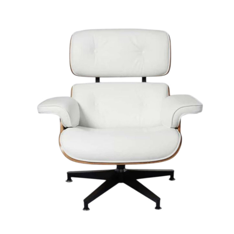 Méridienne en cuir véritable Kenya, Blanc