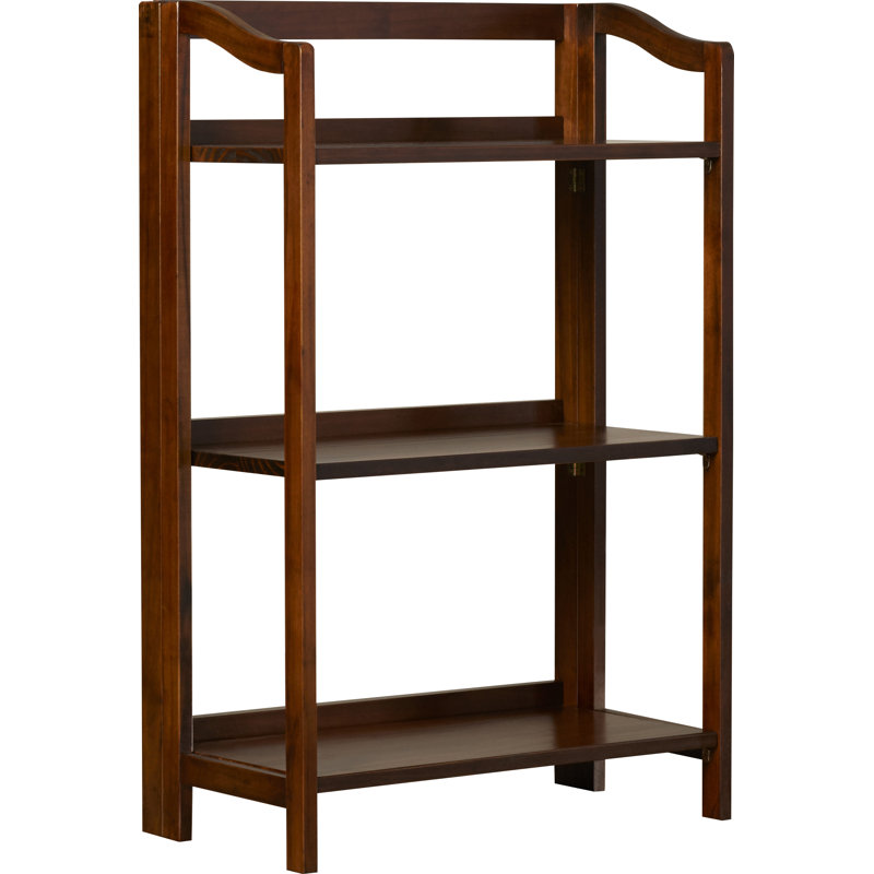 Bibliothèque en bois massif H 36 "x l 23" Troy, Brun chaud