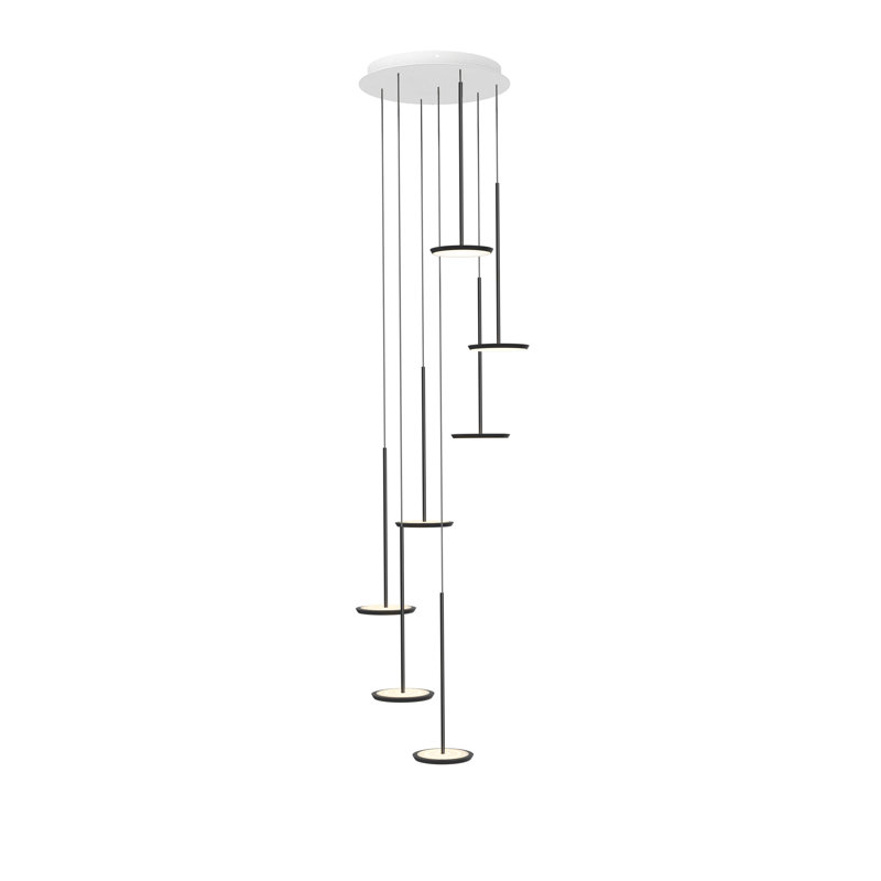 Lustre 7 lumières Sky Solo, Noir mat