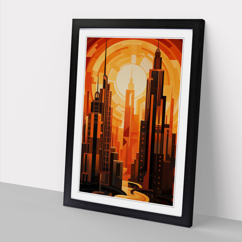 Single Picture Frame Print on Wood, Black Framed, 34cm H x 25cm W