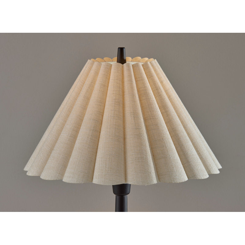 Lampe de table festonnée, Crème, Noir