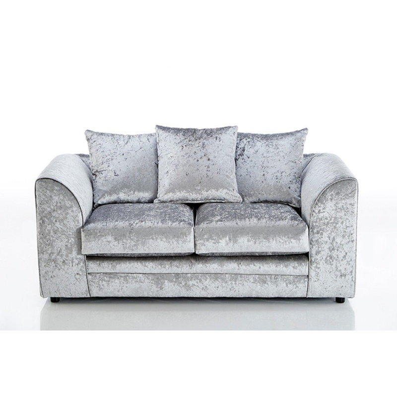 Temple Velvet Sofa, 2, Silver