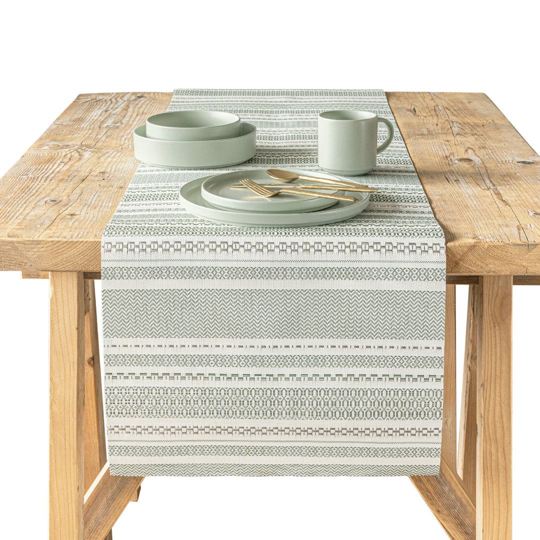 over&back Reversible Striped Table Runner over&back