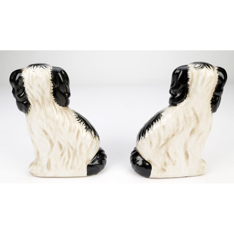 Paire de chiens avec paniers 8 "Schaefer Staffordshire, Noir