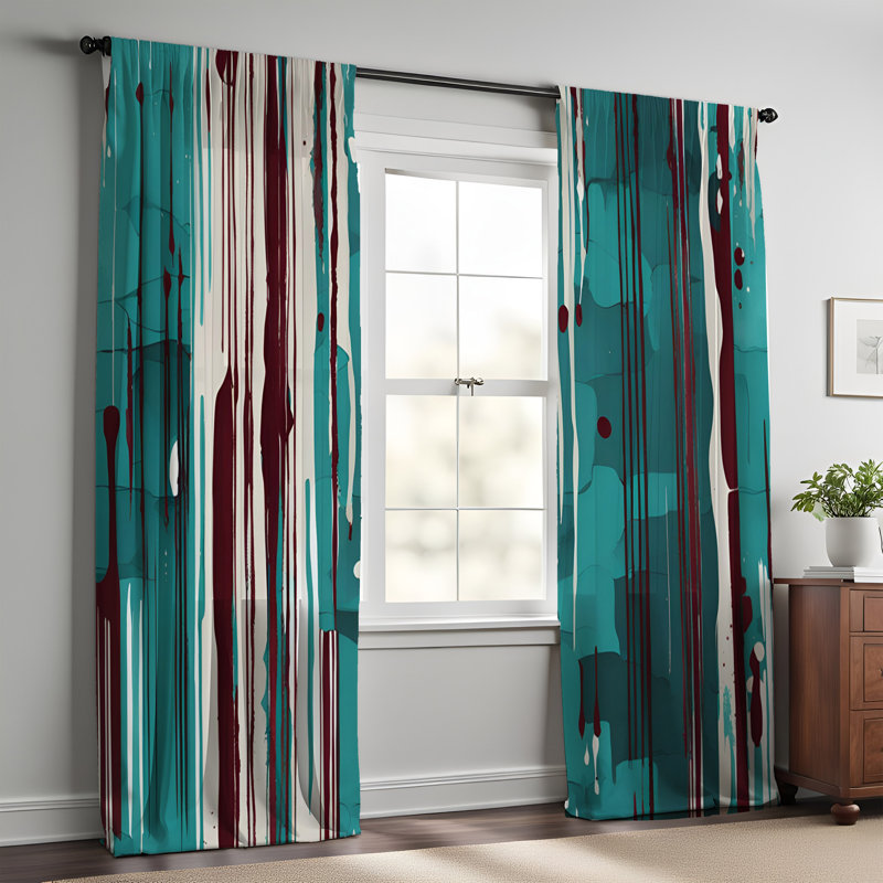 Paire de rideaux semi-transparents en polyester Gorgia, L 56 po x L 78 po