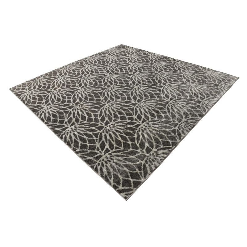 Tapis contemporain couleur pierre, Carré 7 pi 10 po x 7 pi 10 po