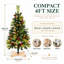 Sapin de Noël artificiel de 1,20 m (4 pi) pré-illuminé et saupoudré de neige, avec 100 DEL blanc chaud