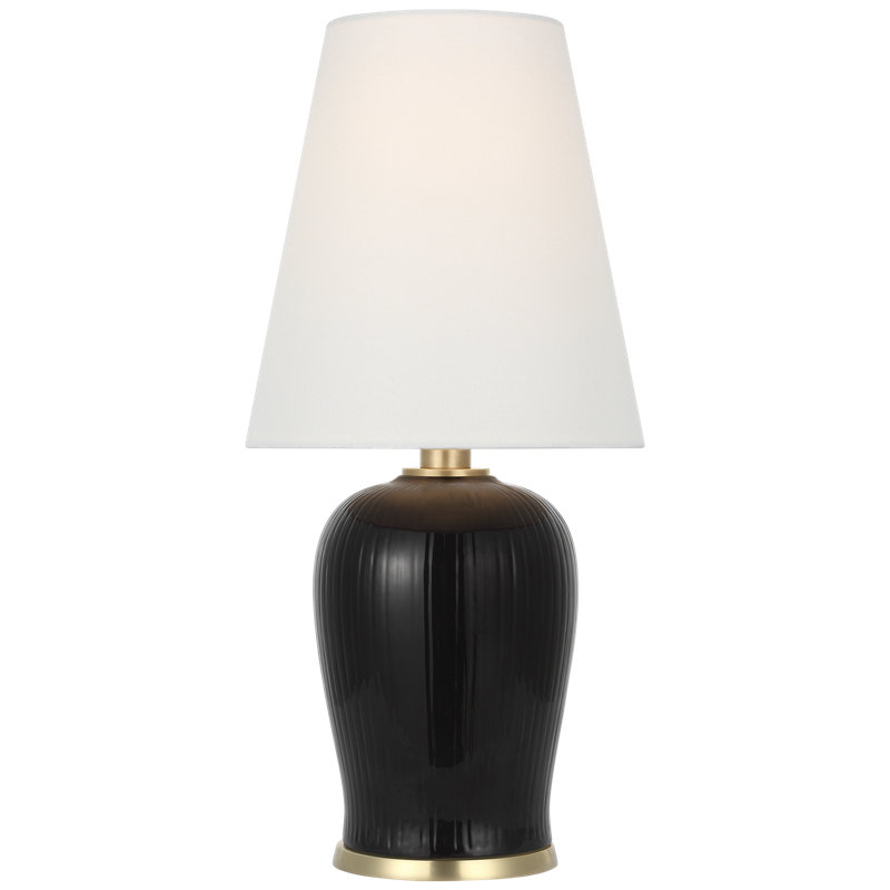 Thomas O'Brien Opera 16" Table Lamp with Linen Shade, Black