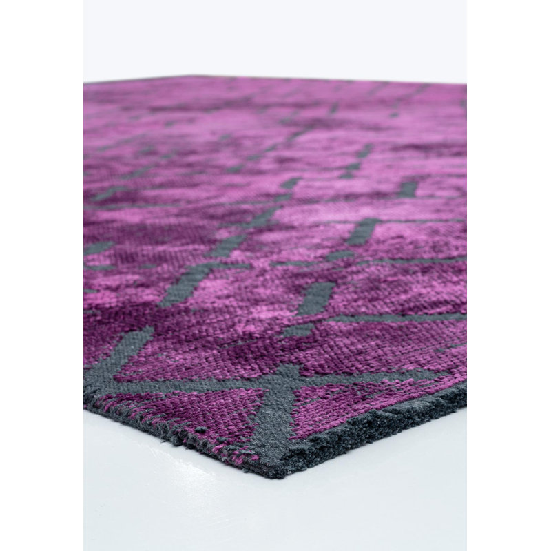 Rapture Abstract Area Rug in Purple, Rectangle 9' x 12'