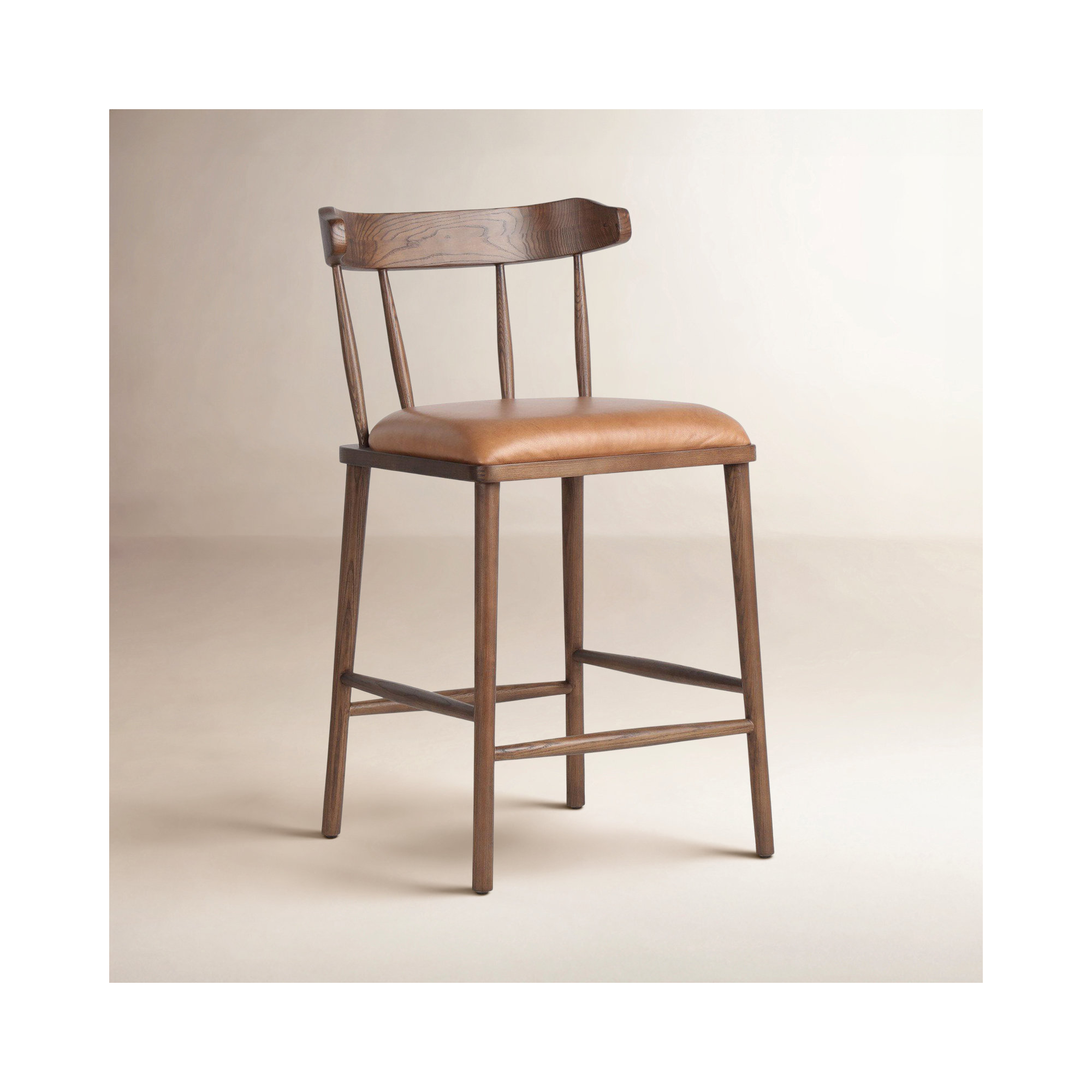 Waverly Stool-Antwerp Natural-Counter, Chaps Saddle, Dark Brown