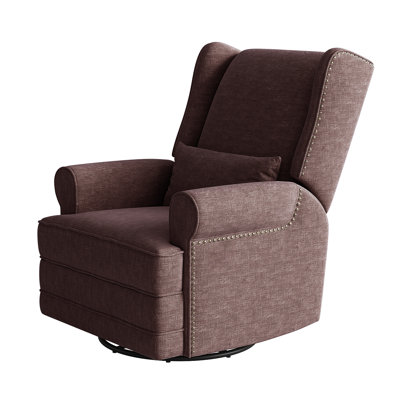 34" Wide Swivel Rocking Nursery Recliner Comfortable Upholstered Glider by Winston Porter