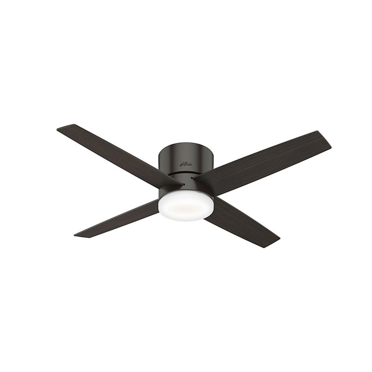 54" Advocate 4 - Blade LED Smart Flush Mount Ceiling Fan with Remote Control and Light Kit Included