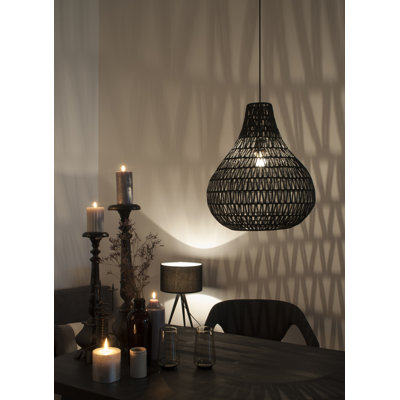 1 - Light Shade Made Of Iron Wire/Twisted Paper Single Pendant