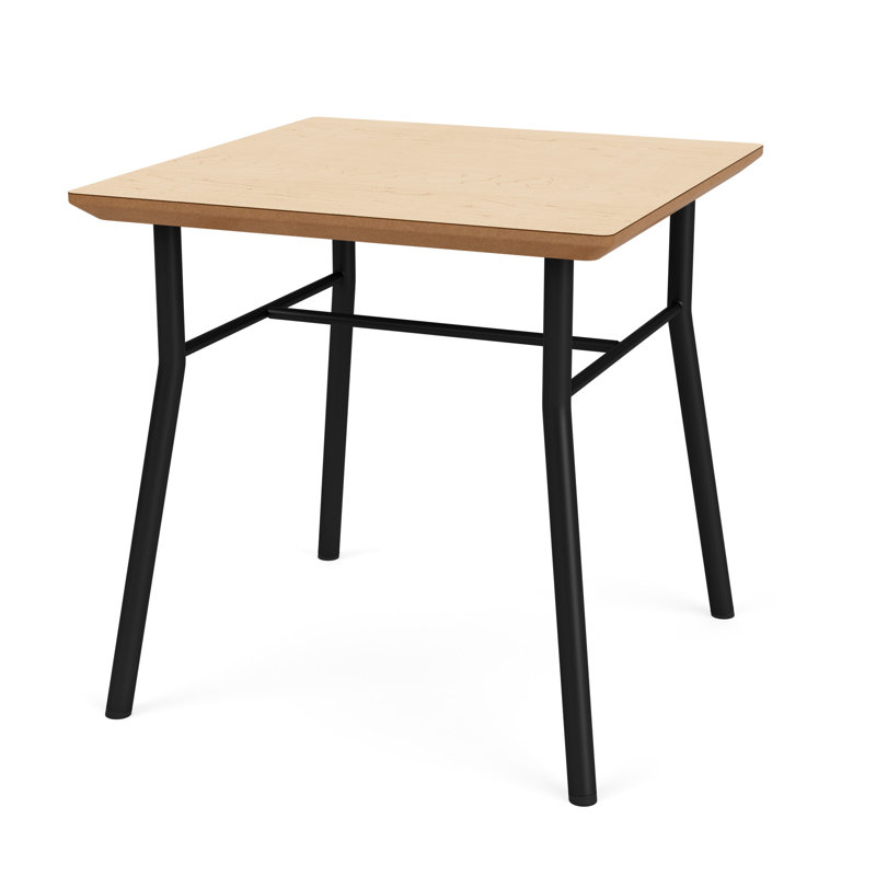 Chat Waiting Reception Square End Table, Natural Maple, Black