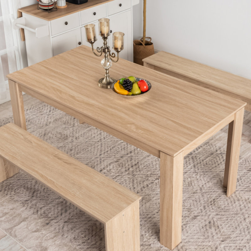 Table de salle à manger élégante et rectangulaire, table de cuisine robuste, Chêne, H 29,50 po x L 63 po x l 31,50 po, Chêne