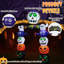 Arcade gonflable lumineuse de 8,2 pi avec citrouilles empilées, personnages fantômes et chauves-souris, lumières DEL intégrées pour la cour extérieure et la fête - style horreur festive