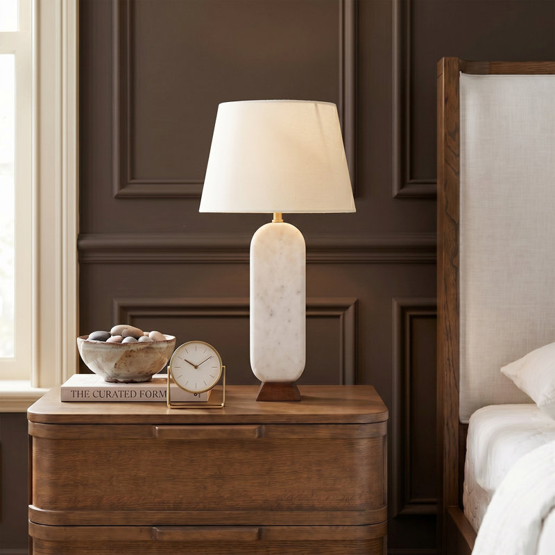 Lampe de table Gilbertown, Marble, White, Off White